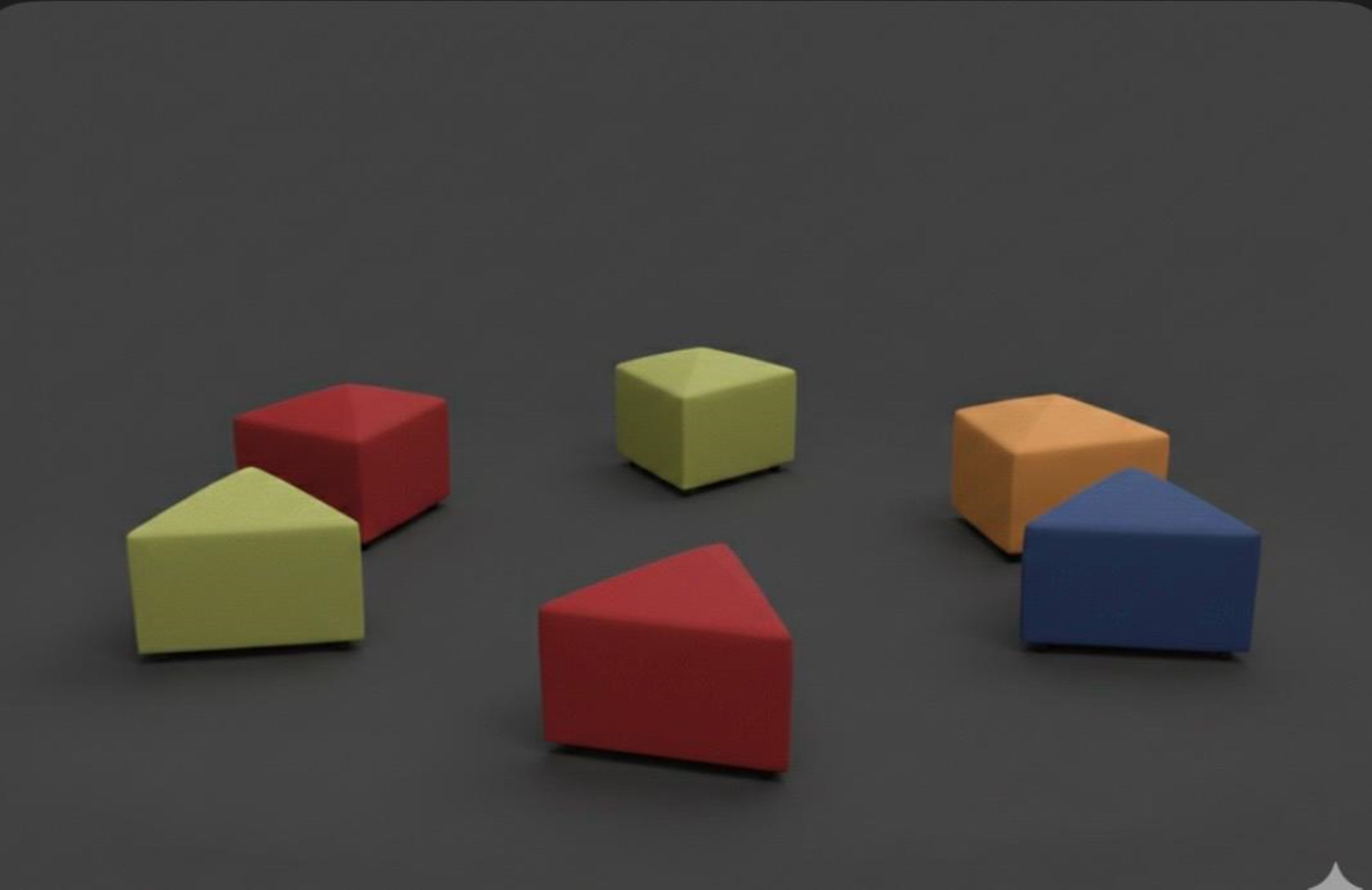 Game Renkli Üçgen Puf