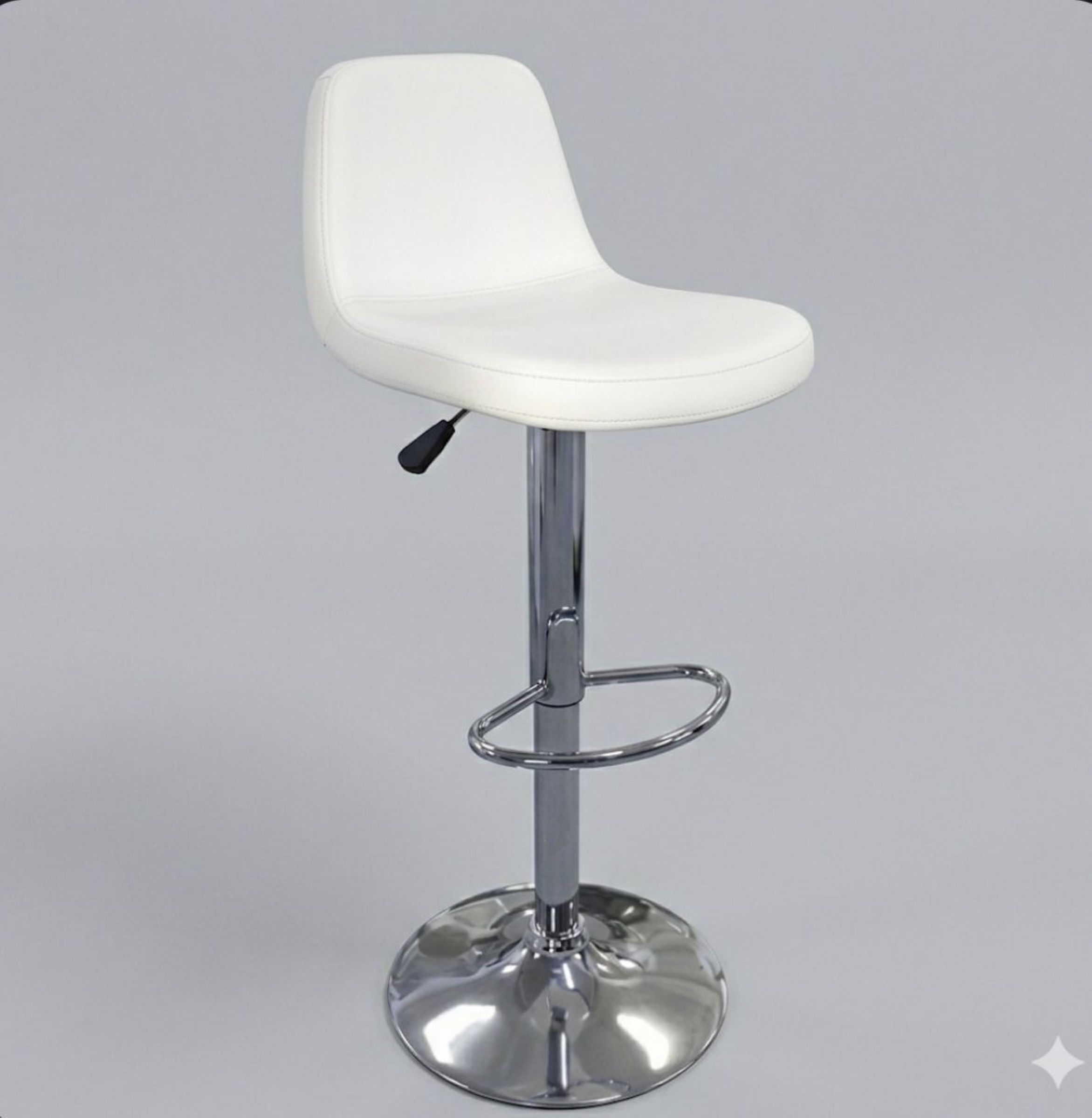 Vogue Beyaz Amortisörlü Bar Taburesi