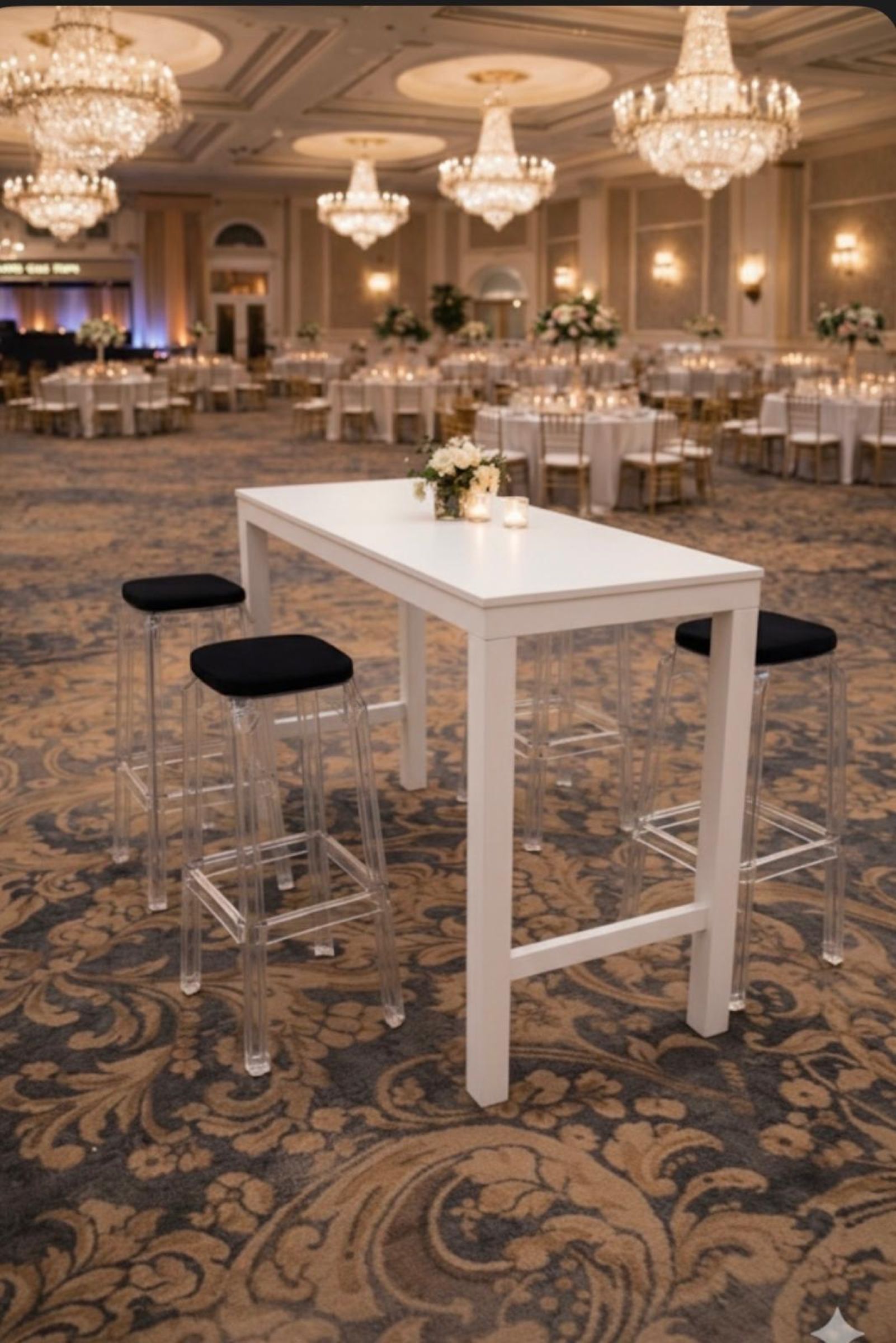 Beyaz Alto Bar Masası