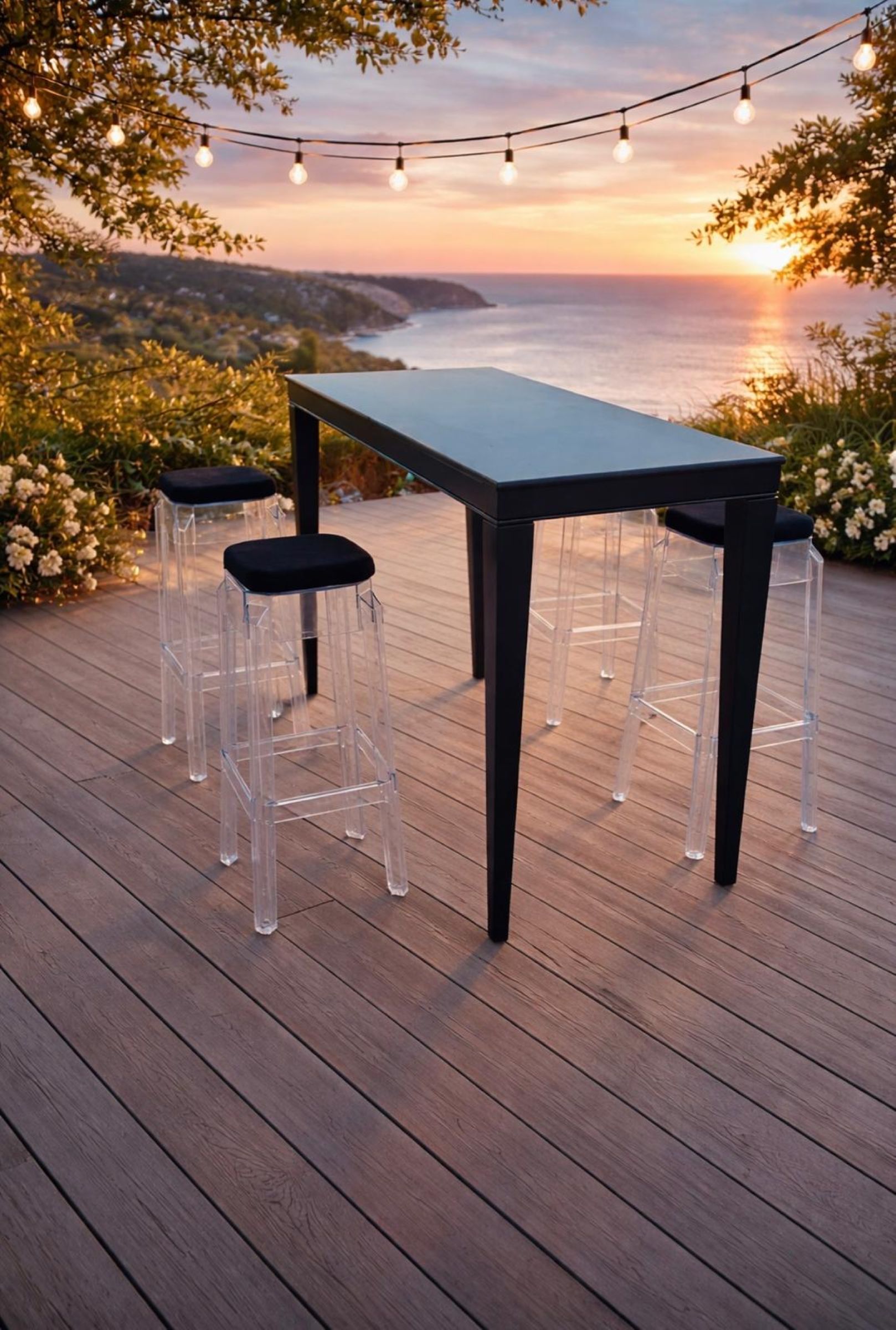 Siyah Prizma Bar Masası