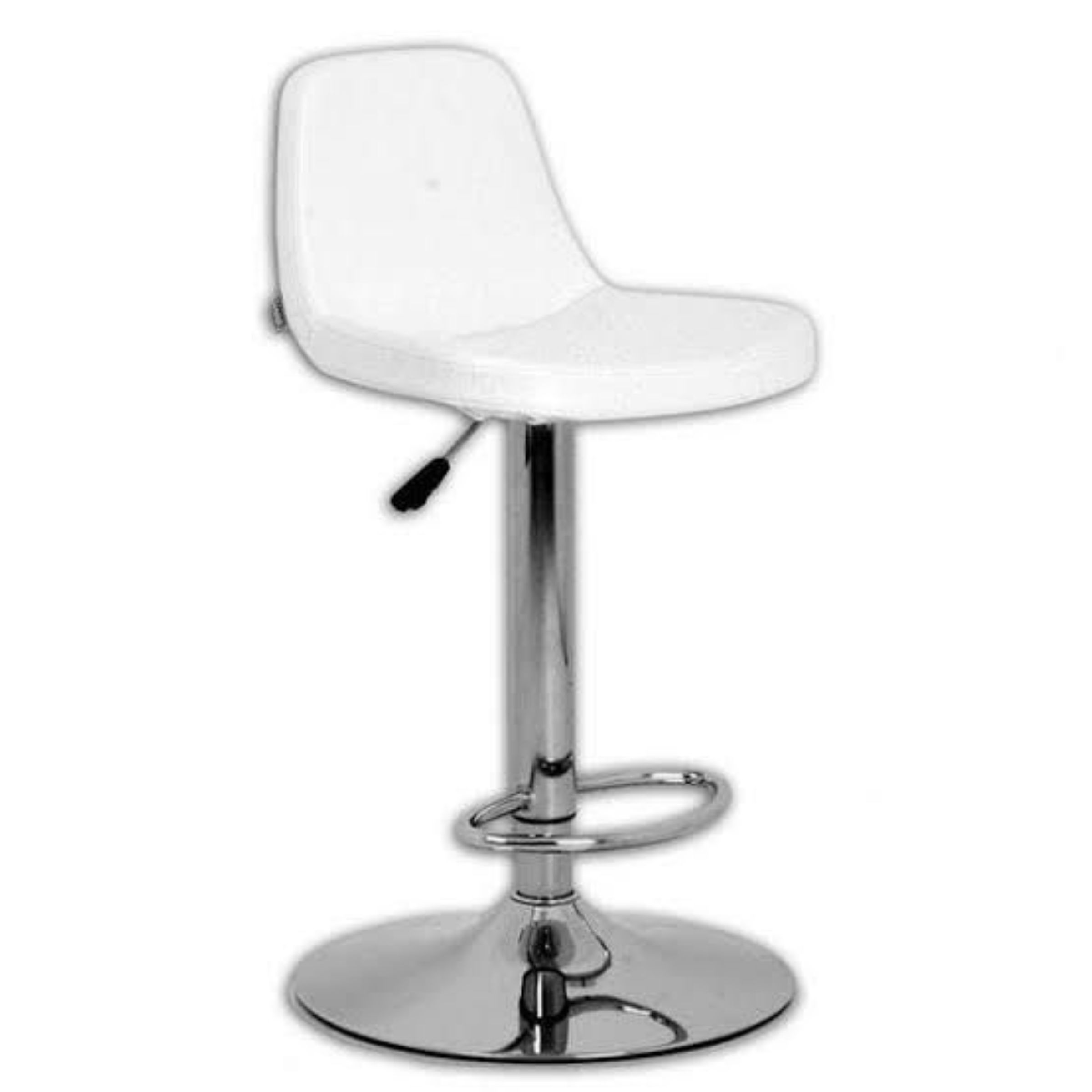 Beyaz Amortisörlü Bar Taburesi