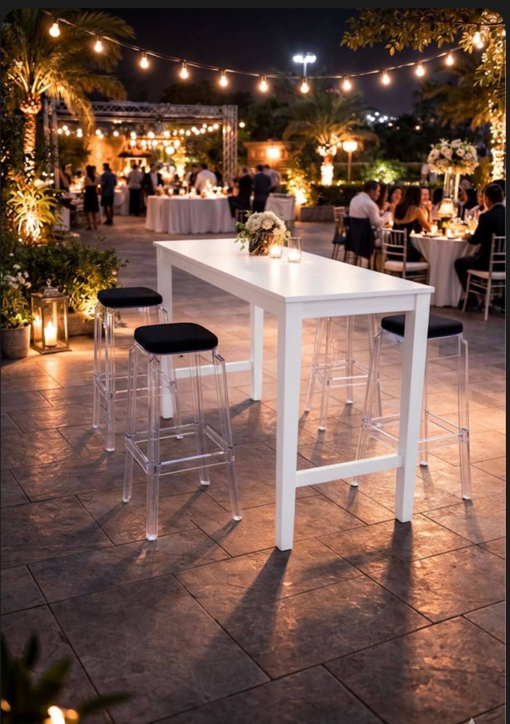Beyaz Loft Bar Masası